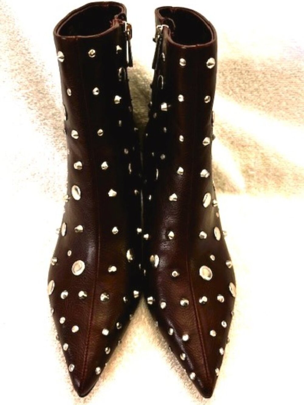 Jessica Simpson studded Viviana kitten heel dark cherry booties Size 6